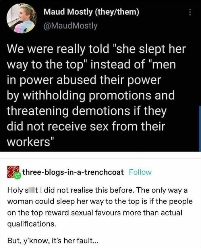 16. It's Always Tagged as the Woman's Fault