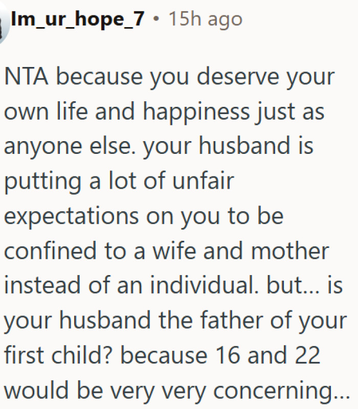 This wife deserves more than being a mother and a spouse