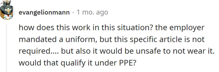 A Reddit user asked how this applies to the OP's situation