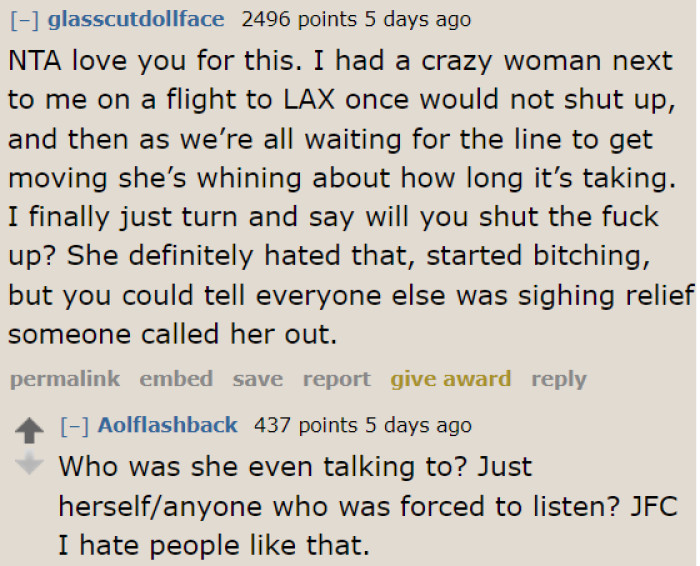 When you think about it, other people are being inconvenienced by loud passengers. So people will appreciate the call out.