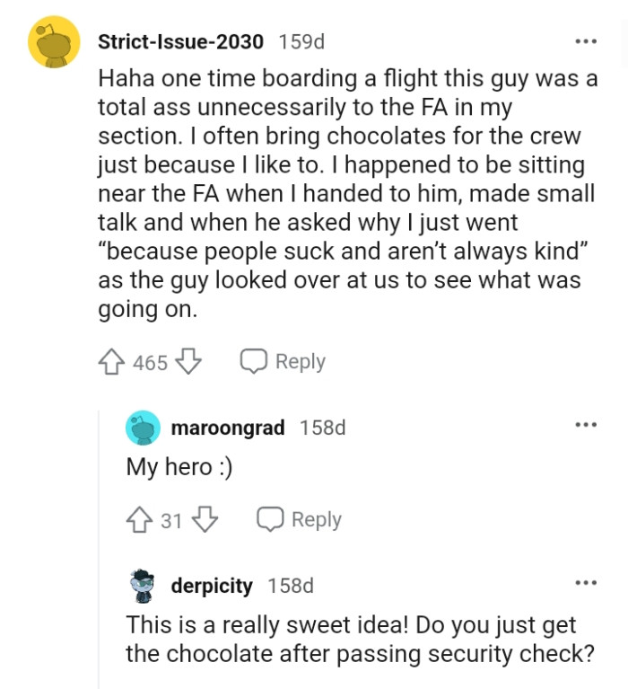 Do you just get the chocolate after passing security checks?