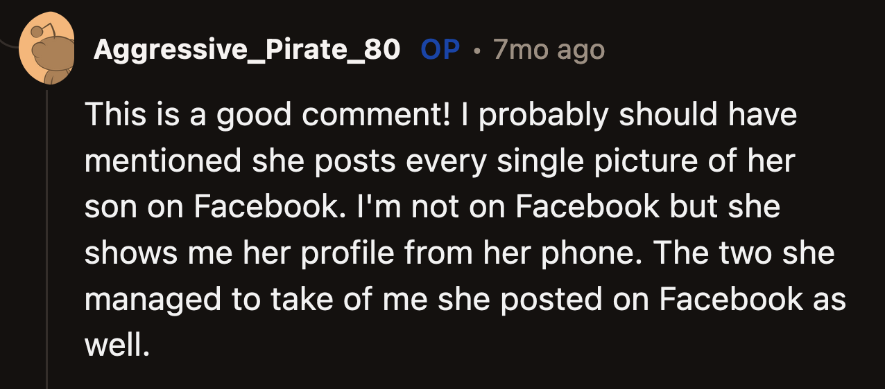 OP said that every single photo her sister took, even the two with OP in them, was posted on social media.