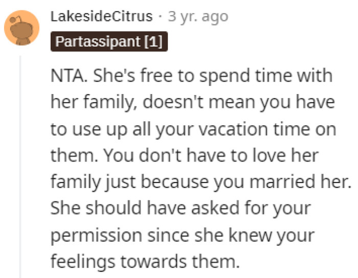 She should have asked for permission