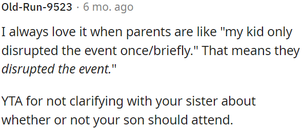 OP is wrong for not discussing with his sister whether his son should attend.