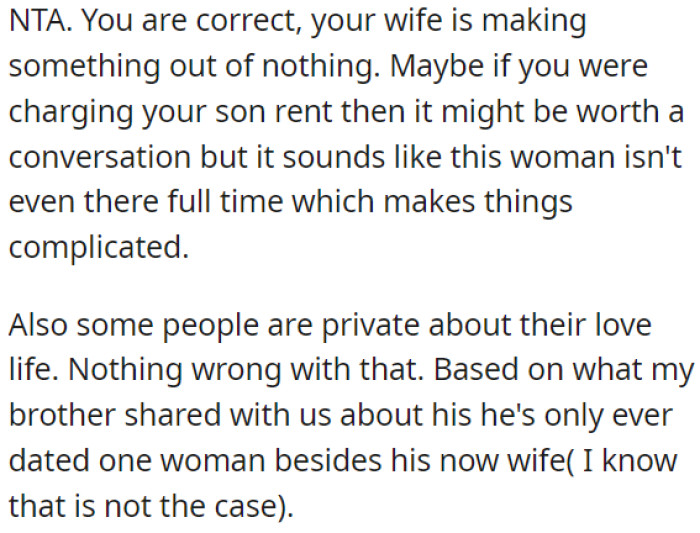 OP's wife is blowing this out of proportion.