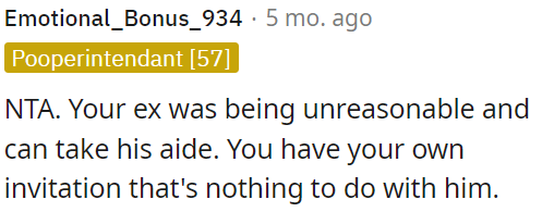 OP's ex is being unreasonable.