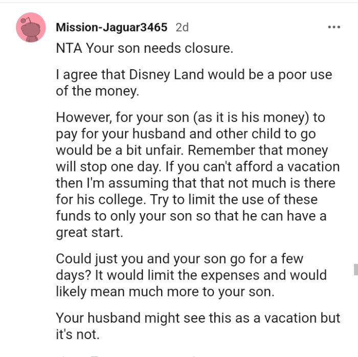 Try to limit the fund's use to only your son