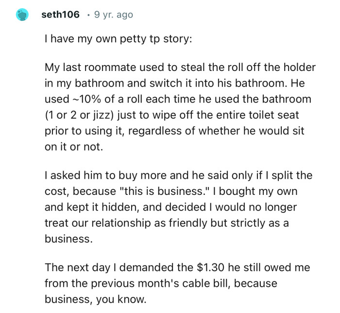 Another petty TP story for you to enjoy