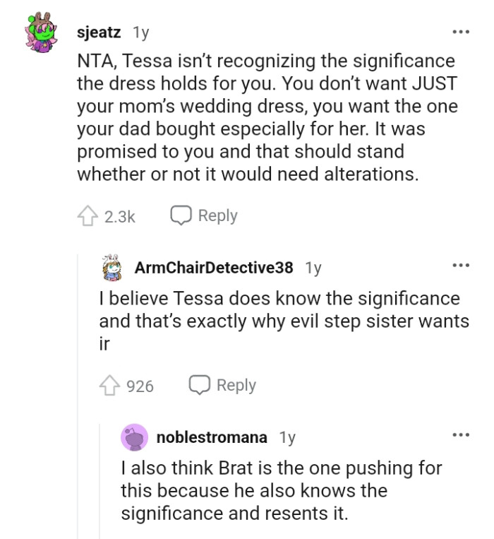 OP Wants the One Her Dad Got for Her Mom