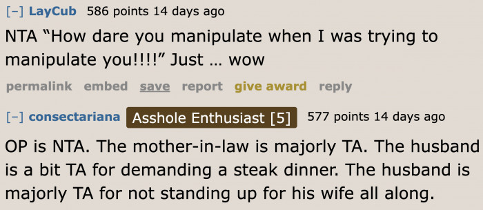 Are you shaking your head at what the MIL said too?