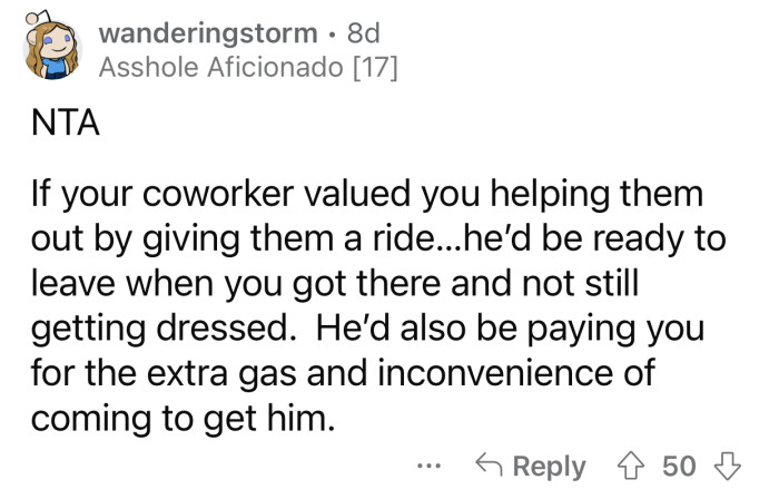 OP's co-worker doesn't value her help.