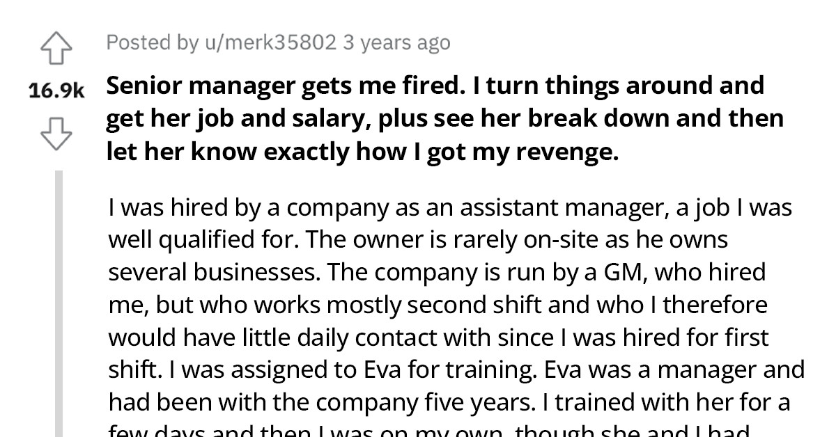 Employee Fired By A Senior Manager Gets Back At Her By Digging Up Her Past And Snatching Her Position