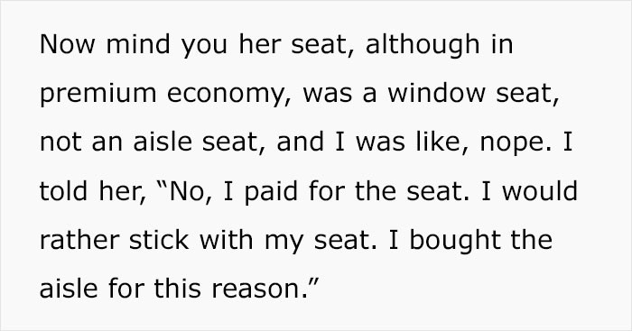 I'd rather stick with my seat