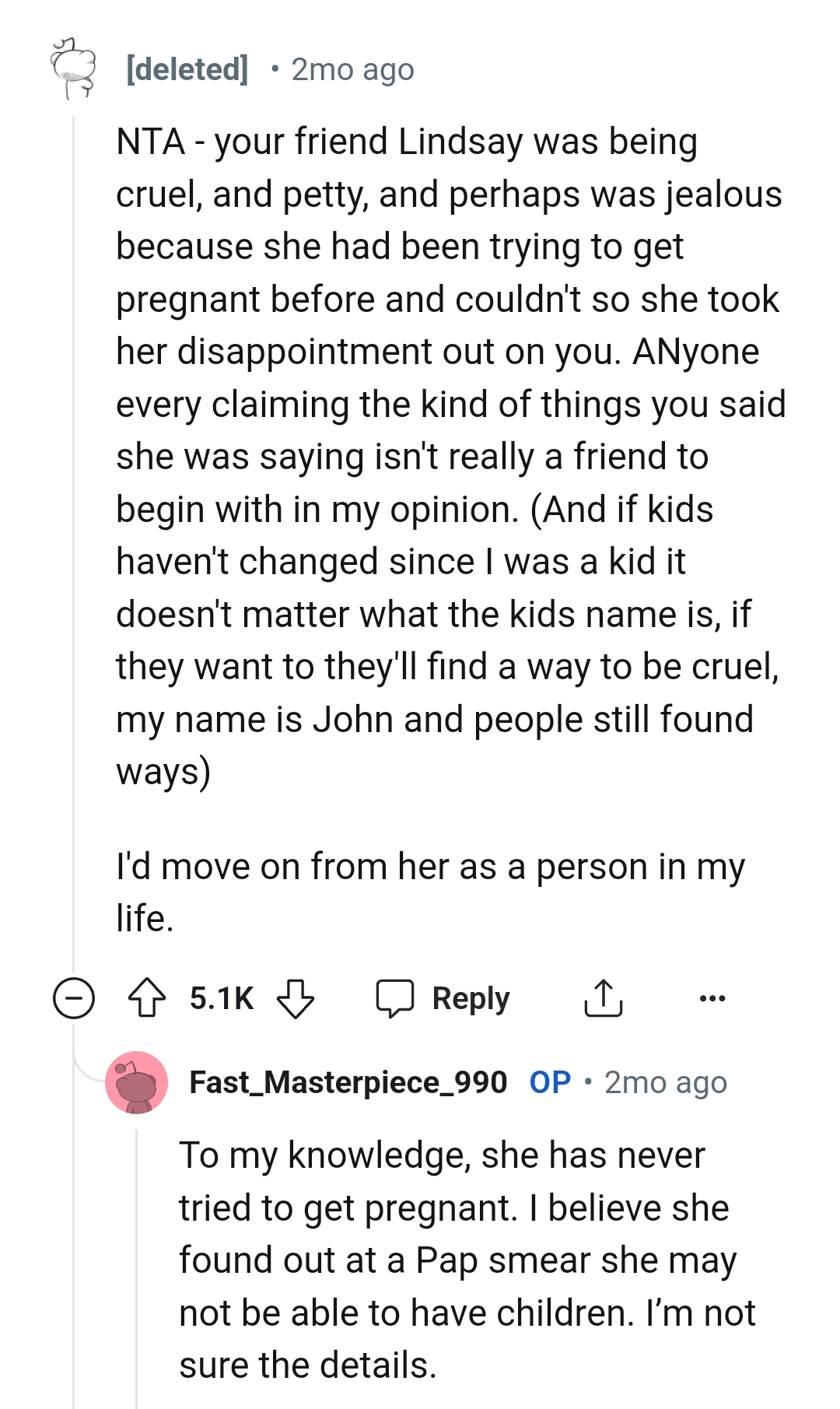 She has been trying to get pregnant