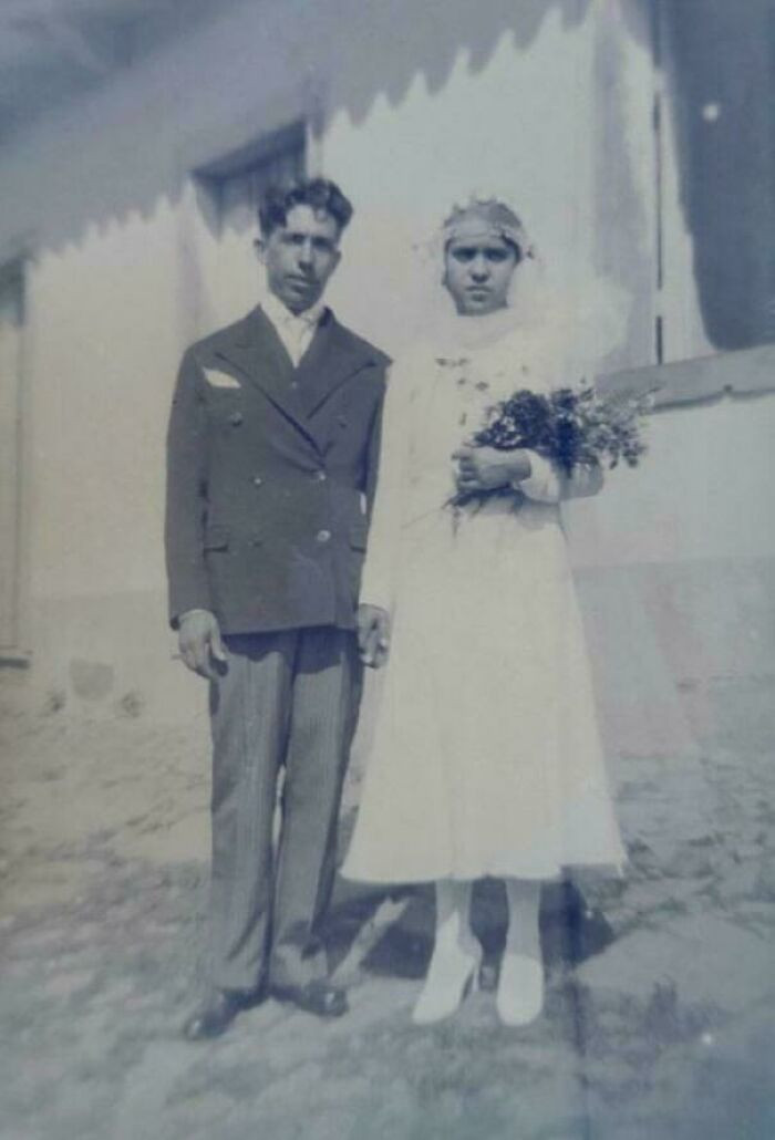 "My Grandparents Wedding In 1934, Brazil. My Grandma Didn't Look Very Happy. She Was 16 And My Grandpa Was 33. It Was An Arranged Marriage. She Had 14 Children"