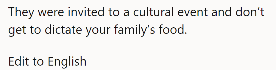 They got an invite, not a menu. Time to taste some cultural diversity!