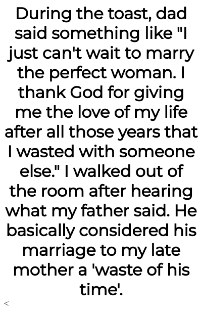 OP was deeply upset when her father referred to her deceased mother as worthless.