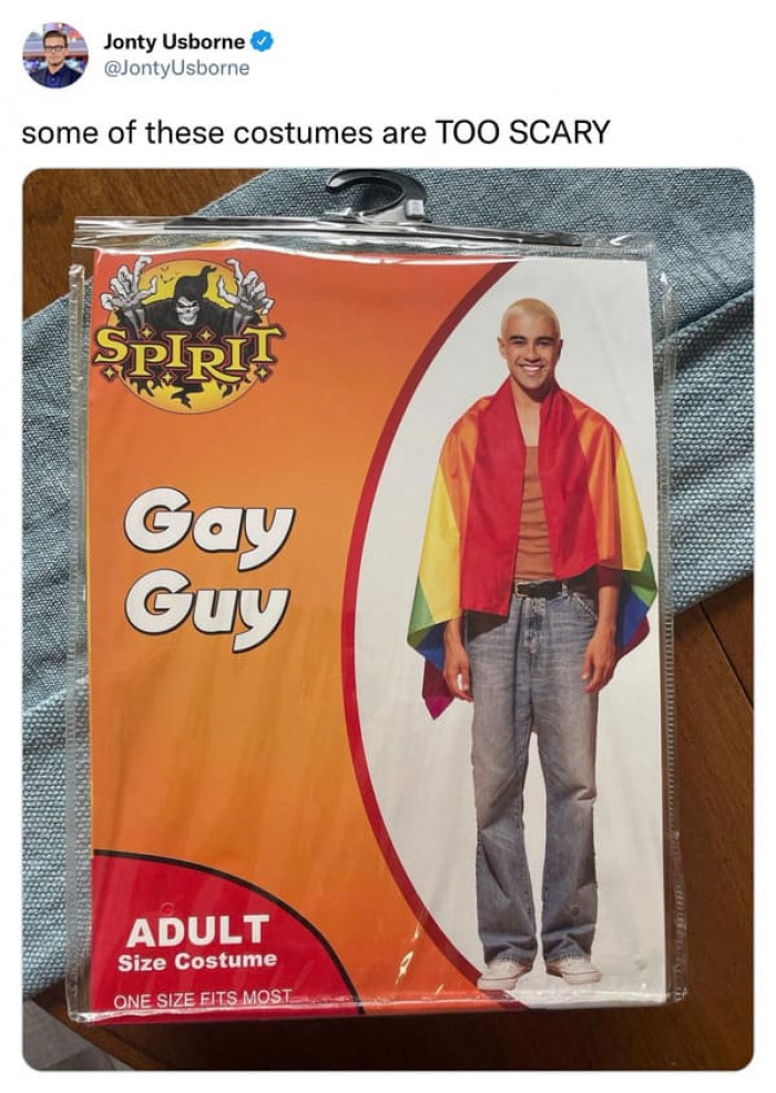 14. A Fake Spirit Halloween Costume of the Gay Guy