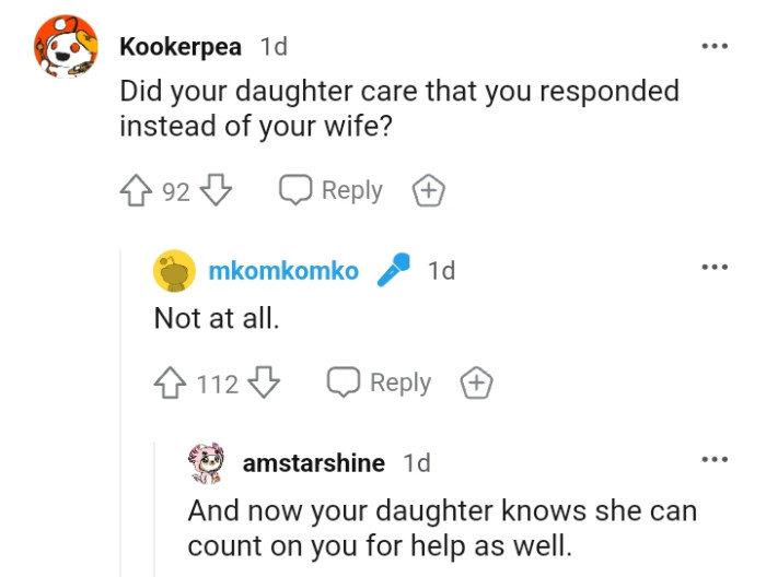 Apparently, the OP's daughter didn't mind