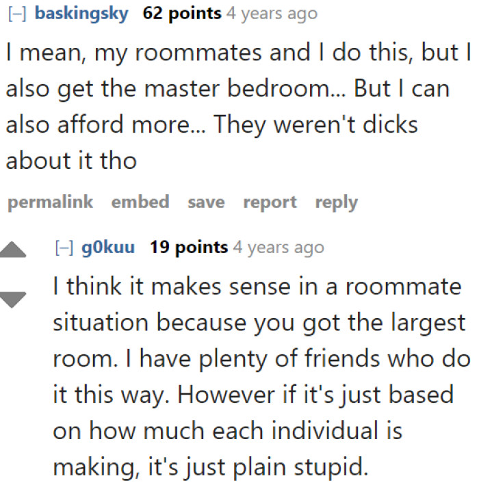 At least his roommates were being nice about asking, unlike the FB poster, who obviously wants to take advantage.