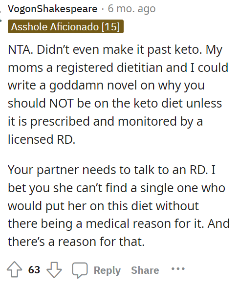 So many people also immediately were not okay with this because of the keto diet and just how ridiculous this diet really is for those who aren't advised by a medical professional.