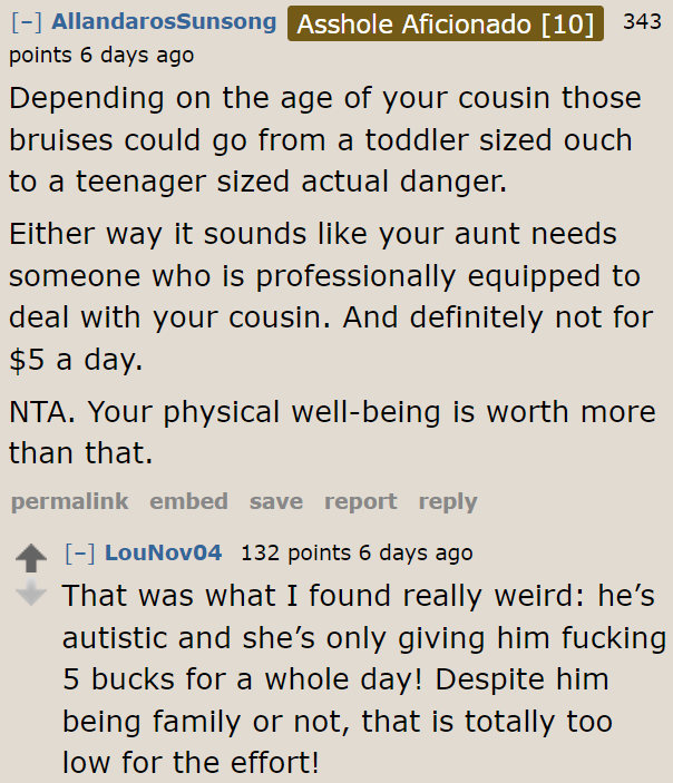 His Aunt Needs to Hire a Professional; It's Time He Stops Coming Over to Babysit.