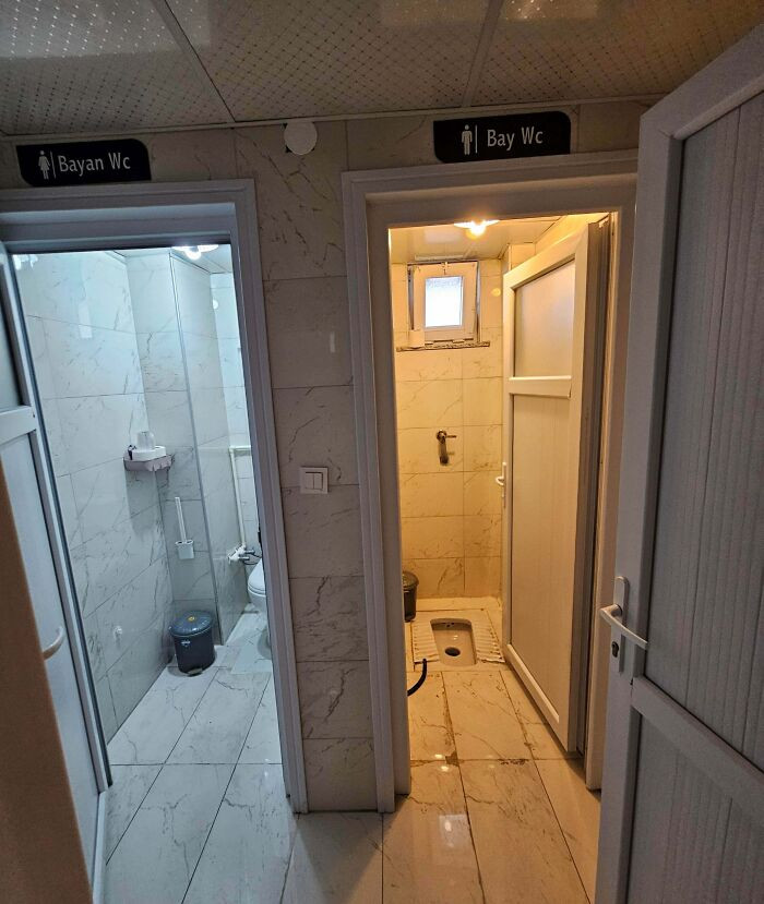 "Men's vs. Women's Toilet At My New Work Office"