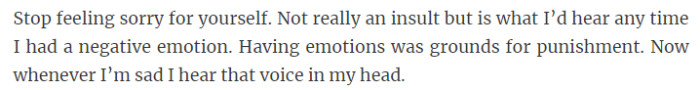 18. A parental voice silencing emotions