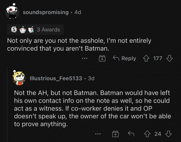 OP might be Batman himself.