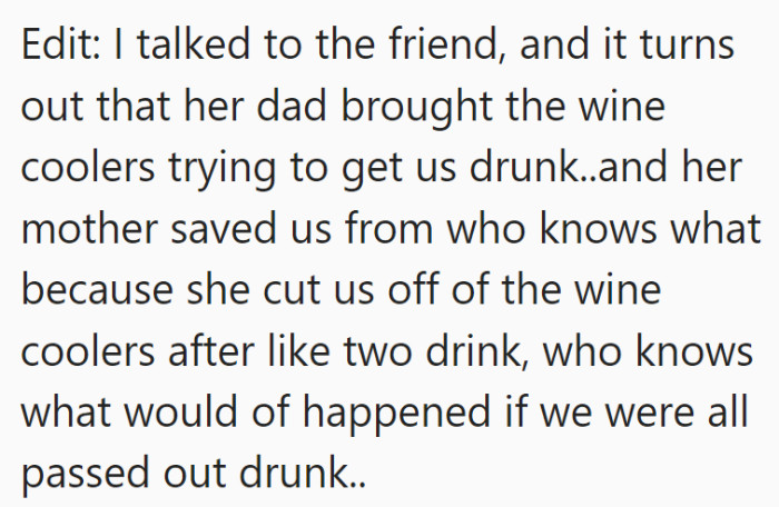 Then she added an edit to provide some more information after the fact.