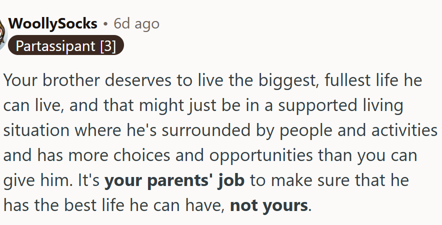 It's OP's parents' job