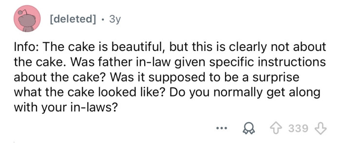 It’s not about the cake.