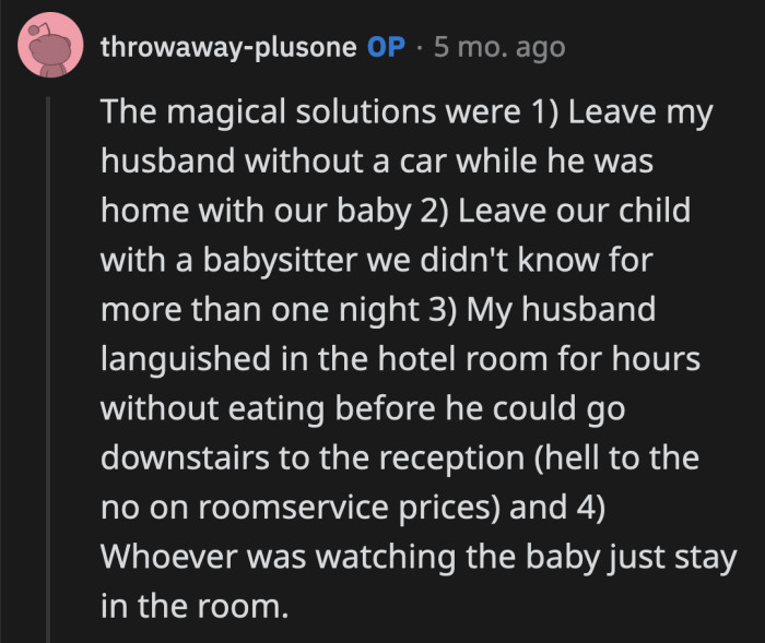 None of these were reasonable alternatives