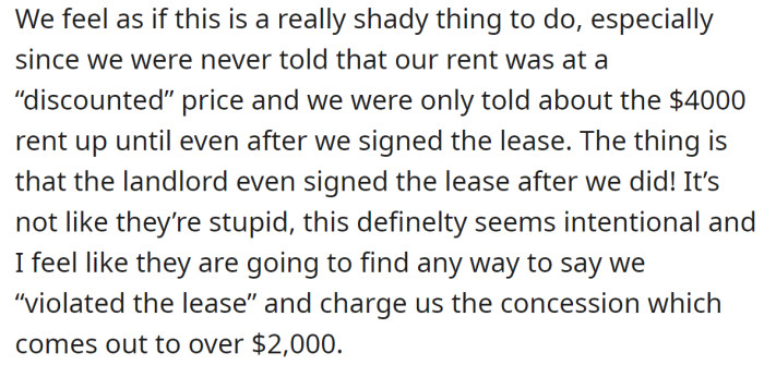 The OP and their roommates feel concerned about potential deception: