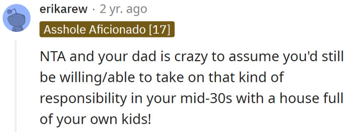 The OP is not in the wrong for declining additional responsibilities