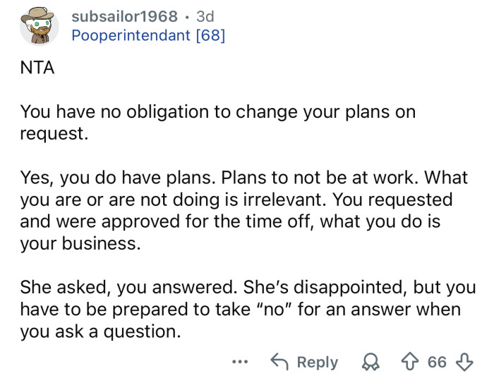 She asked, you answered.