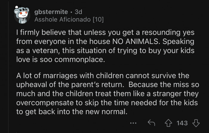 You can't buy love for your children.