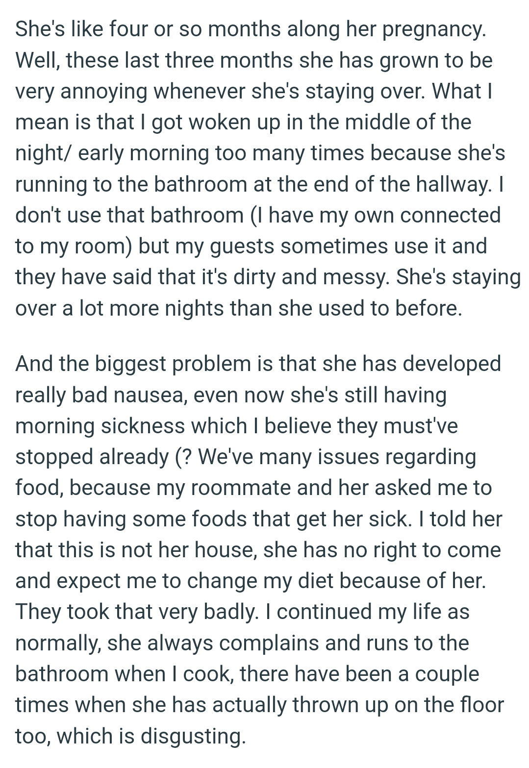 She's staying over many more nights than she used to before