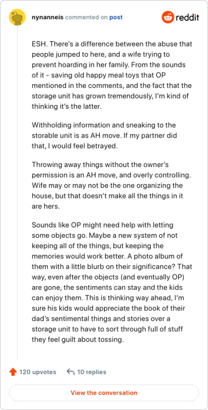 There's a different between abuse and avoiding hoarding