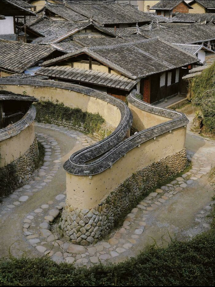 "Bent Road In Songkou Ancient Town, Yongtai, Fujian"