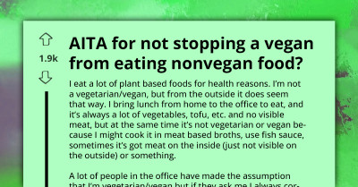 Office Drama Erupts After Vegan Blames Coworker for Non-Vegan Potluck Mishap
