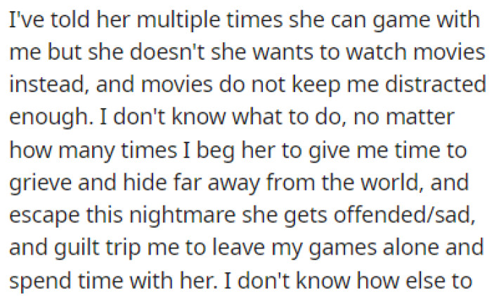 The Girlfriend Always Tries to Guilt-Trip OP into Putting Down the Video Games and Spending Time with Her