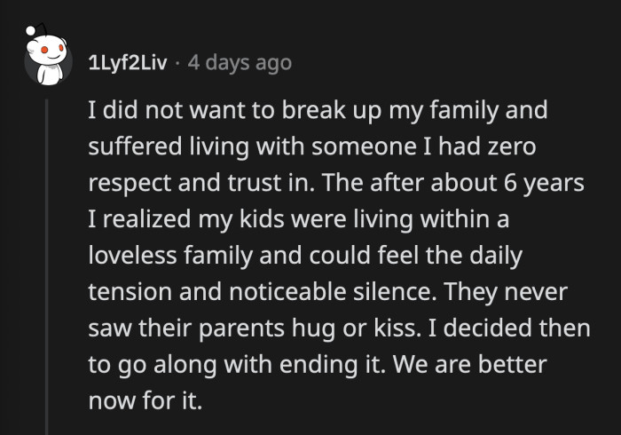 Ultimately, the choice is for OP to make. He has to decide what he thinks is best for him and his children.