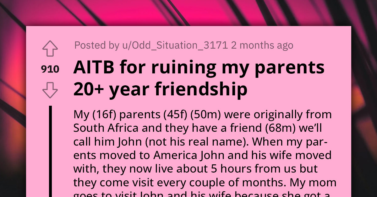 Parents Unhappy With Daughter Over Reporting Their 68-Year-Old Friend For Sexual Assault, Because It Could Ruin Their Friendship And His Teaching Career