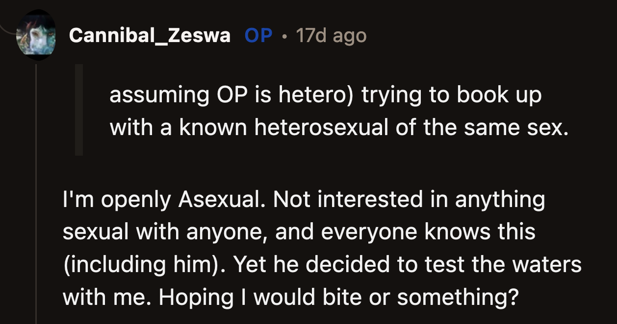 The fact that OP is asexual changes nothing. What his BIL did is still unacceptable.