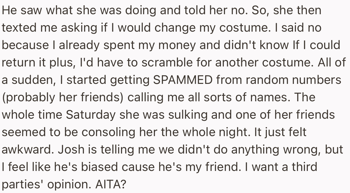 After trying unsuccessfully to convince both to shelve their plans, Lydia resorted to harassment to get her way.