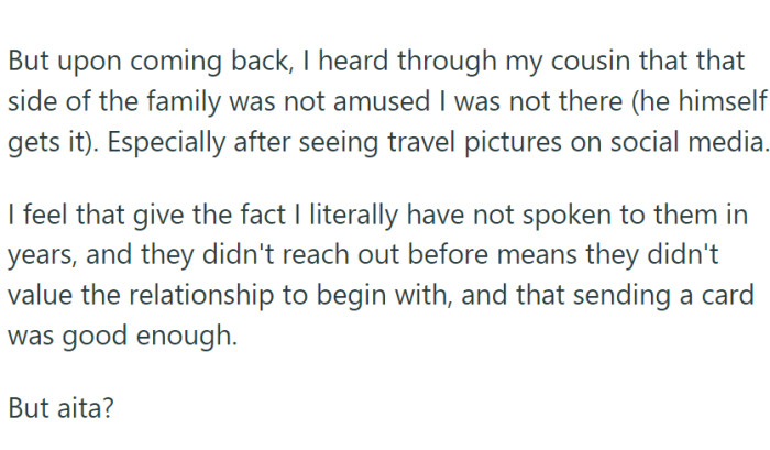 Upon coming back, she learned that the family was not happy with her choice