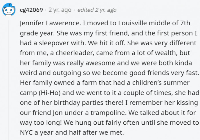 3. She's the girl next door she always seemed to be.