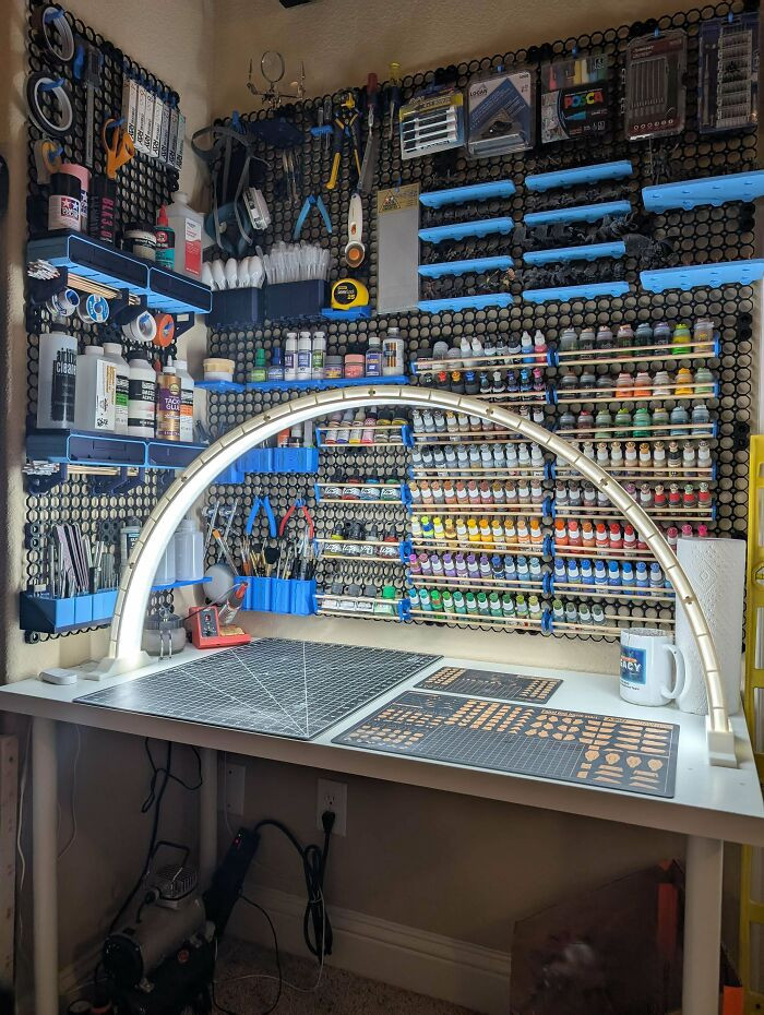 "3D Printed Hobby Desk Storage Wall"