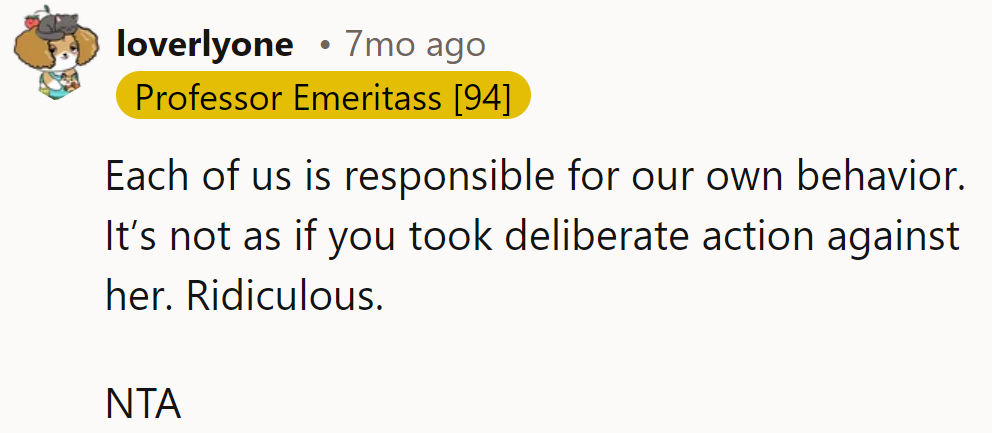 She's not the food police, just the chef.